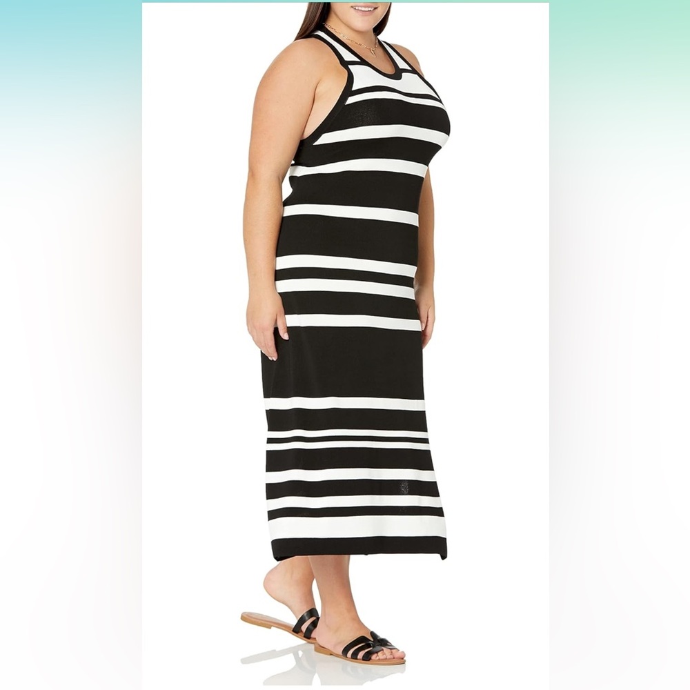 The Drop Women's Gabriela High Neck Cut-in A-line Side-Slit
Maxi Sweater Dress